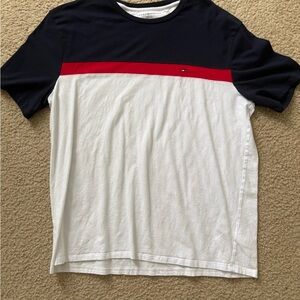 Tommy Hilfiger Men's Navy and White Shirt